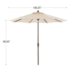 Elm PLUS 9 ft. Aluminum Auto Tilt Market Patio Umbrella in Beige Olefin