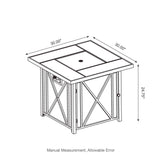 Elm PLUS 24.75"H X 30"W 50000-BTU Square Tiles Top Aluminum Propane Fire Pit Table with Polyester Cover