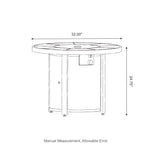 Elm PLUS 32"D 30000-BTU Round Slates Top Aluminum Propane Fire Pit Table with Polyester Cover