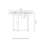 Elm PLUS 32"D 30000-BTU Round Slates Top Aluminum Propane Fire Pit Table with Polyester Cover