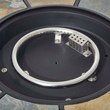 Elm PLUS 32"D 30000-BTU Round Slates Top Aluminum Propane Fire Pit Table with Polyester Cover