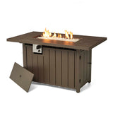 Elm PLUS 48"W 30000-BTU Tan Aluminum Propane Fire Pit Table with Polyester Cover