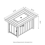 Elm PLUS 48"W 30000-BTU Tan Aluminum Propane Fire Pit Table with Polyester Cover