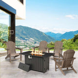 Elm PLUS 48"W 30000-BTU Black Aluminum Propane Fire Pit Table with Polyester Cover